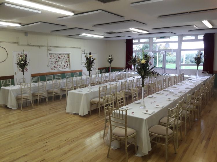 A wedding reception in the East Hall