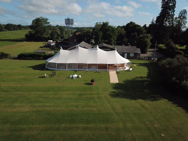 A marquee beside Brightwalton Village Hall